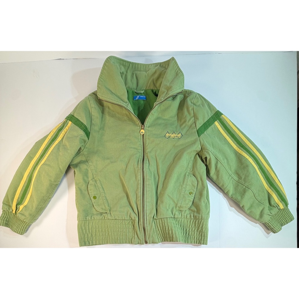 Vintage Adidas Originals Sport Green Fleece Lined Track Jacket XL AZF001 Y2K
